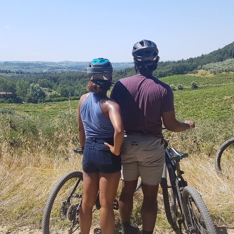 couple enjoying views in chianti